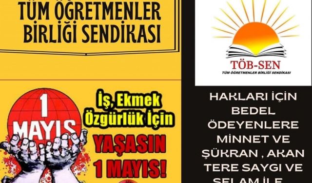 BASINA HALKIMIZA VE TÜM EMEK SINIFINA! YAŞASIN 1 MAYIS