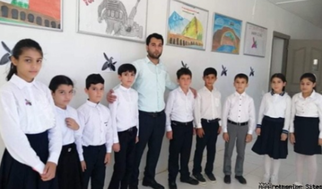 27 Eylül - Anma Günü'nde Bakü şehri Azer Namazov'un adını taşıyan 180 numaralı ortaokulda bir resim sergisi düzenlendi